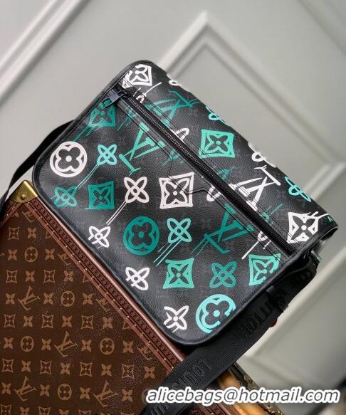 Promotional Louis Vuitton Men's Archy Messenger MM Bag in LV Graffiti Green Monogram Eclipse Canvas M21394 2022