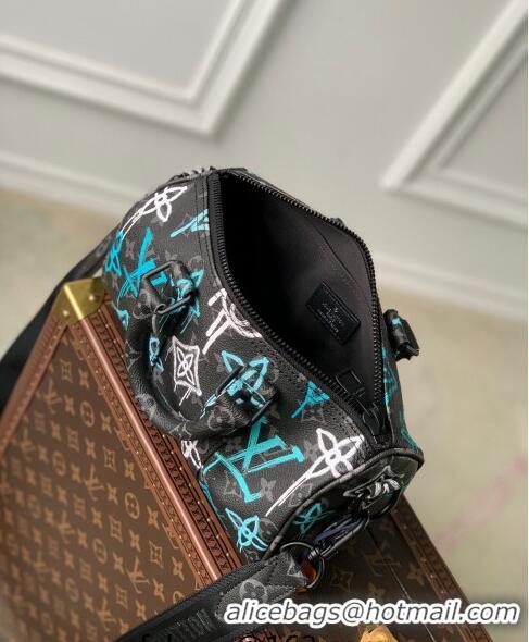 Trendy Design Louis Vuitton Keepall Bandouliere 25 Bag in in LV Graffiti Green Monogram Eclipse Canvas M21399 2022