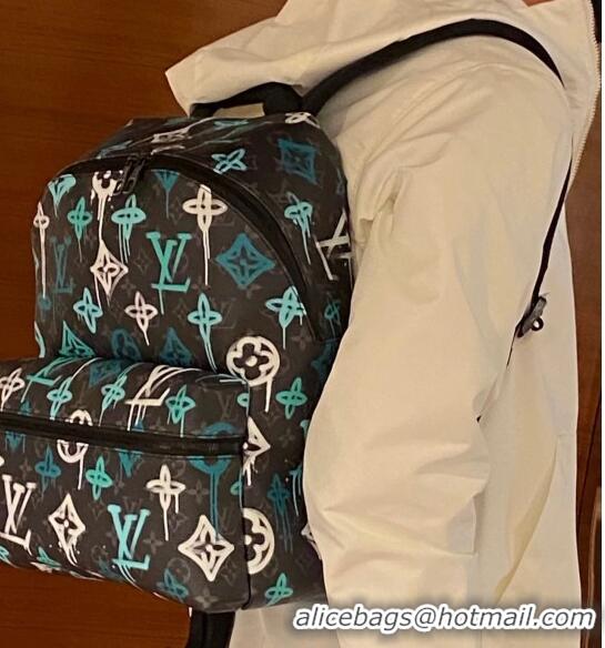 Good Quality Louis Vuitton Discovery Backpack in LV Graffiti Green Monogram Eclipse Canvas M21395 2022