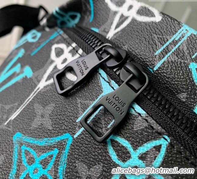 New Style Louis Vuitton Discovery Bumbag Belt Bag in LV Graffiti Green Monogram Eclipse Canvas M21397 2022