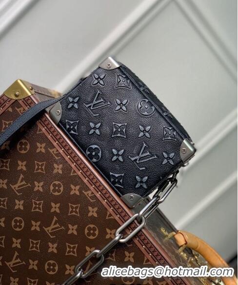 Famous Brand Louis Vuitton Mini Soft Trunk Bag in Monogram Faded Leather M21368 Charcoal 2022