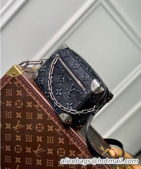 Famous Brand Louis Vuitton Mini Soft Trunk Bag in Monogram Faded Leather M21368 Charcoal 2022