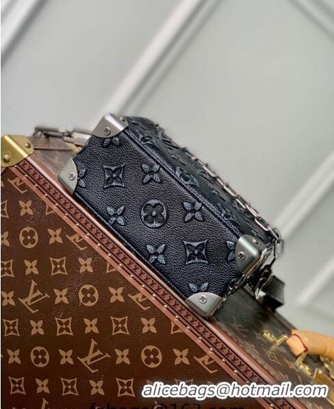 Famous Brand Louis Vuitton Mini Soft Trunk Bag in Monogram Faded Leather M21368 Charcoal 2022