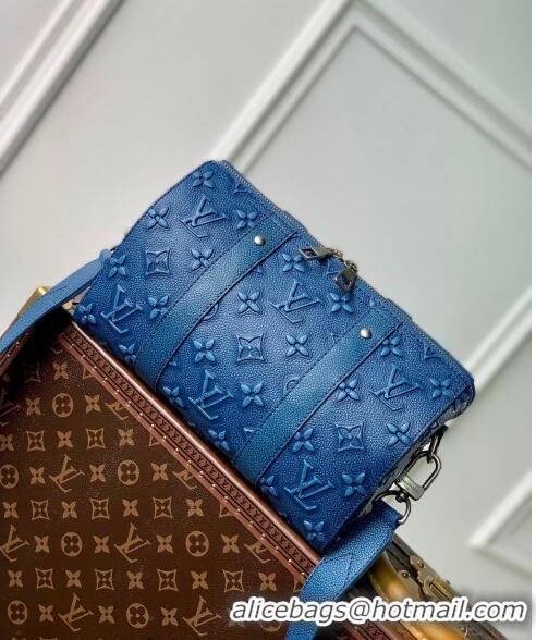 Traditional Specials Louis Vuitton City Keepall Bag in Monogram Faded Leather M21448 Blue 2022