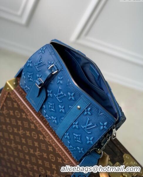 Traditional Specials Louis Vuitton City Keepall Bag in Monogram Faded Leather M21448 Blue 2022