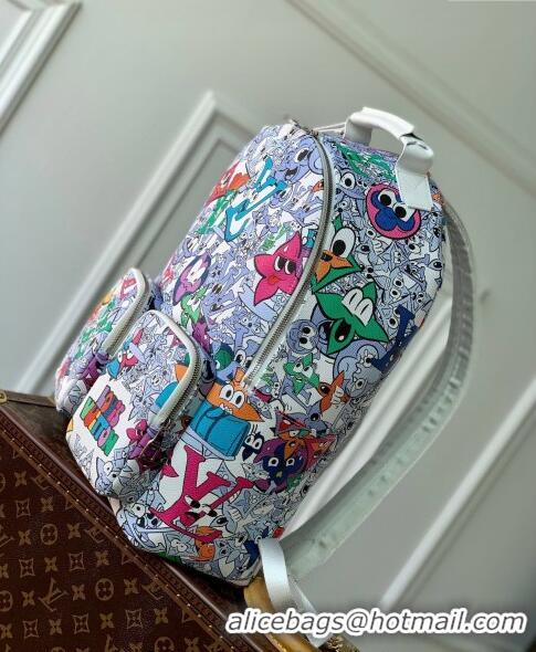 Top Design Louis Vuitton Multipocket Backpack Bag in Graffiti Canvas M21846 White/Multicolor 2022