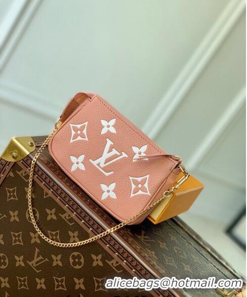 Promotional Louis Vuitton Gradient Monogram Leather Mini Pochette Accessoires Chain Pouch M80501 Pink 2022