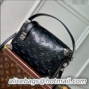 Unique Discount Louis Vuitton Side Trunk PM Bag in Monogram Debossed Leather M21709 Black 2022