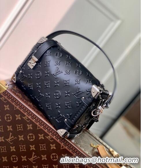 Unique Discount Louis Vuitton Side Trunk PM Bag in Monogram Debossed Leather M21709 Black 2022