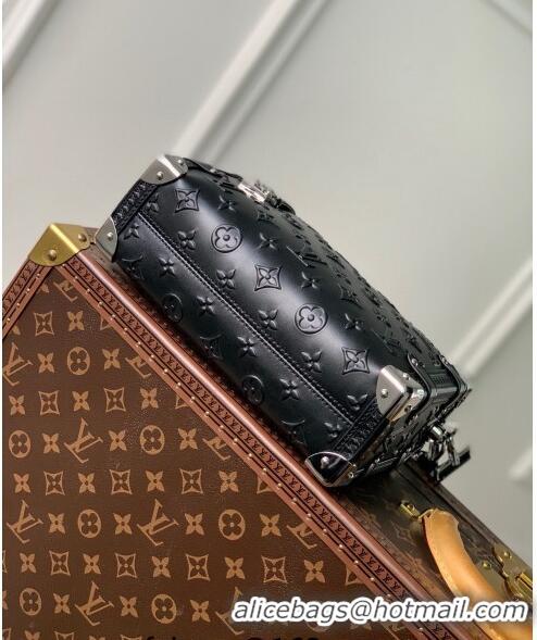 Unique Discount Louis Vuitton Side Trunk PM Bag in Monogram Debossed Leather M21709 Black 2022