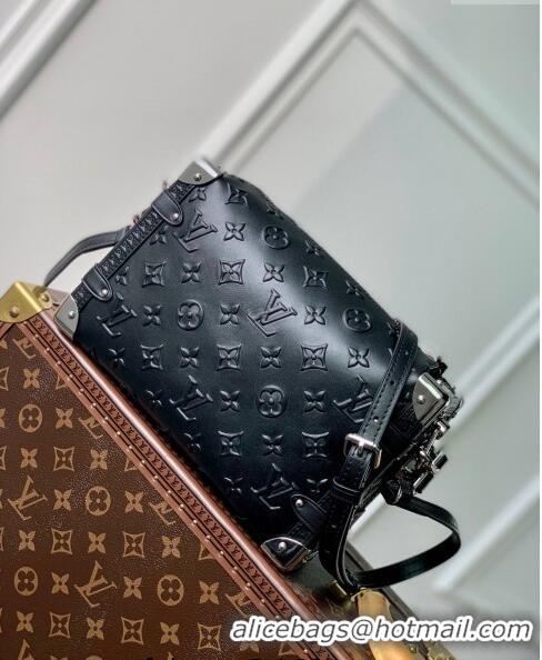 Unique Discount Louis Vuitton Side Trunk PM Bag in Monogram Debossed Leather M21709 Black 2022