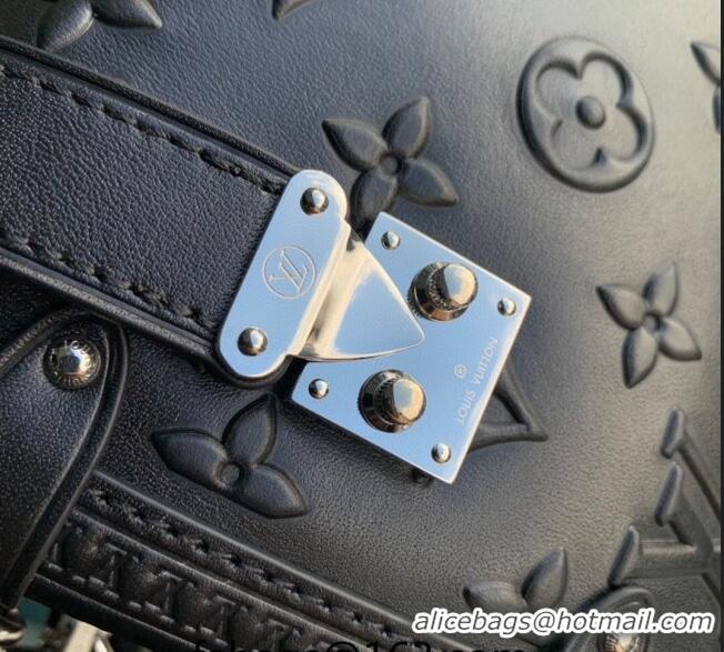 Unique Discount Louis Vuitton Side Trunk PM Bag in Monogram Debossed Leather M21709 Black 2022