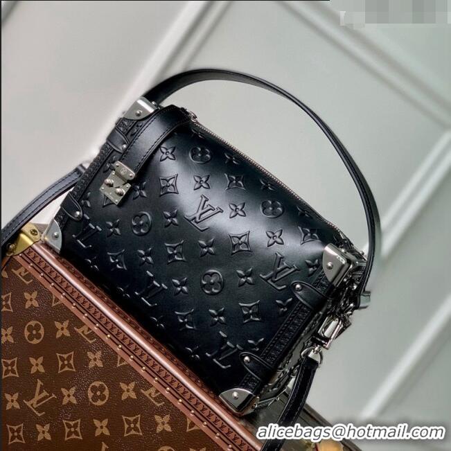 Unique Discount Louis Vuitton Side Trunk PM Bag in Monogram Debossed Leather M21709 Black 2022