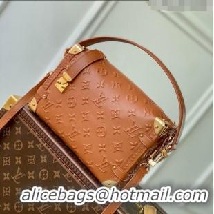 Top Quality Louis Vuitton Side Trunk PM Bag in Monogram Debossed Leather M21709 Brown 2022