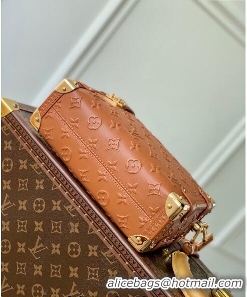 Top Quality Louis Vuitton Side Trunk PM Bag in Monogram Debossed Leather M21709 Brown 2022