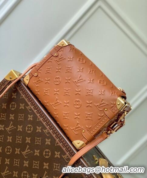 Top Quality Louis Vuitton Side Trunk PM Bag in Monogram Debossed Leather M21709 Brown 2022