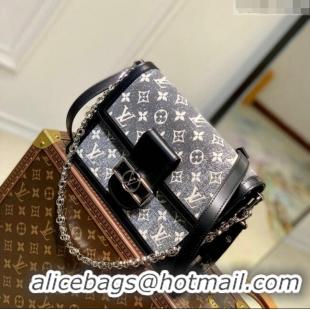 Buy Fashionable Louis Vuitton Dauphine MM in Grey Washed Denim Textile Jacquard M21458 2022