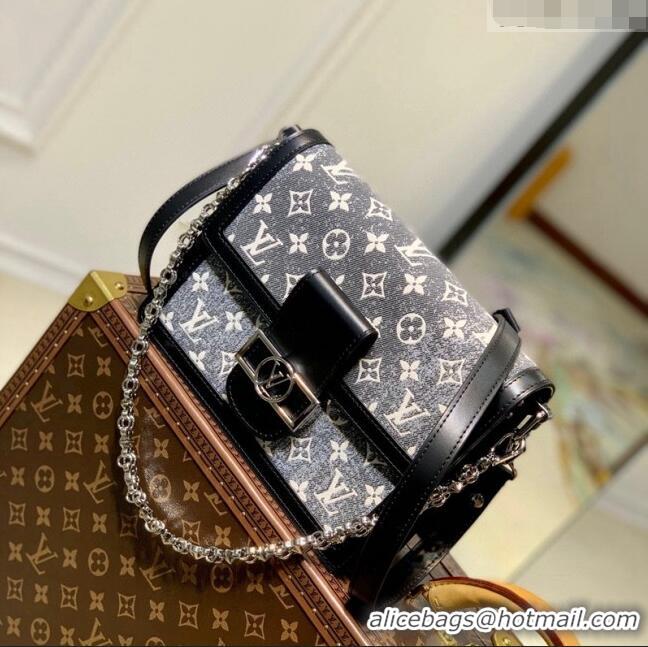 Buy Fashionable Louis Vuitton Dauphine MM in Grey Washed Denim Textile Jacquard M21458 2022