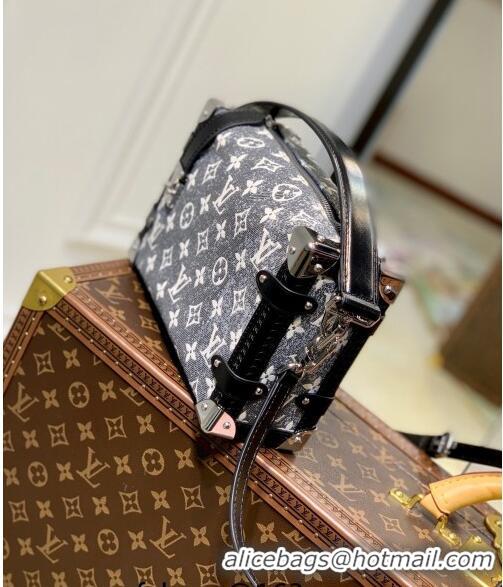 Popular Style Louis Vuitton Side Trunk PM Bag in Grey Washed Denim Textile Jacquard M21460 2022