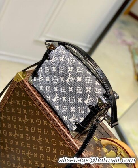 Popular Style Louis Vuitton Side Trunk PM Bag in Grey Washed Denim Textile Jacquard M21460 2022