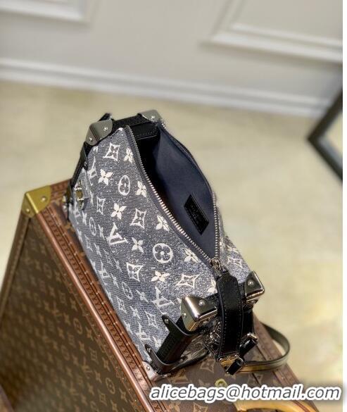 Popular Style Louis Vuitton Side Trunk PM Bag in Grey Washed Denim Textile Jacquard M21460 2022