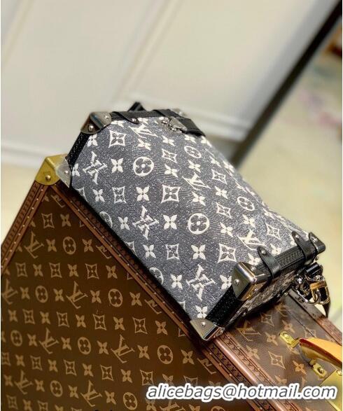 Popular Style Louis Vuitton Side Trunk PM Bag in Grey Washed Denim Textile Jacquard M21460 2022