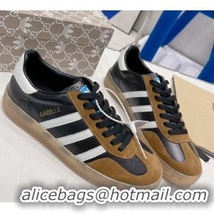 Best Product Gucci x Adidas Gazelle Suede and Velvet Sneakers Black/Brown 021357