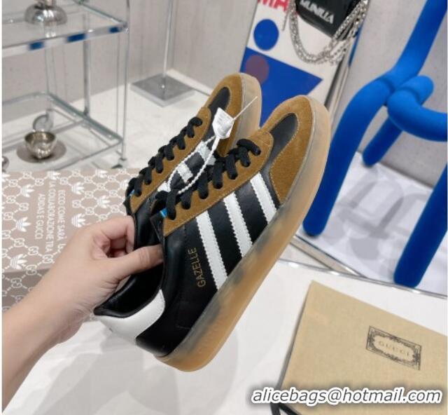 Best Product Gucci x Adidas Gazelle Suede and Velvet Sneakers Black/Brown 021357