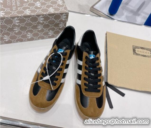 Best Product Gucci x Adidas Gazelle Suede and Velvet Sneakers Black/Brown 021357