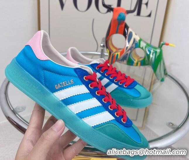 Best Price Gucci x Adidas Gazelle Silk Sneakers Light Blue 021360