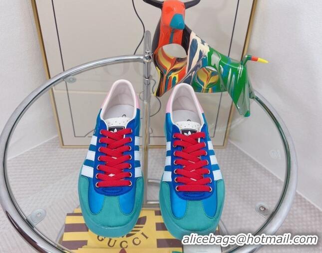 Best Price Gucci x Adidas Gazelle Silk Sneakers Light Blue 021360