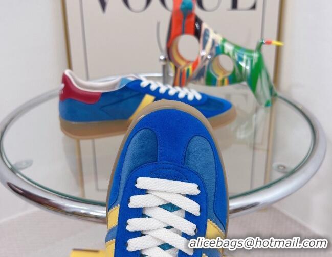 Pretty Style Gucci x Adidas Gazelle Suede and Velvet Sneakers Blue 021361