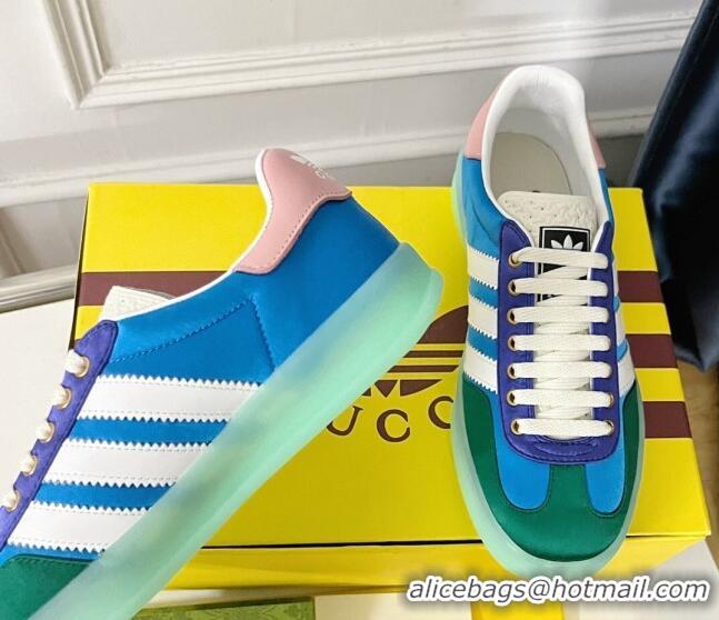 Low Cost Gucci x Adidas Gazelle Silk Sneakers Light Blue/Green 021362