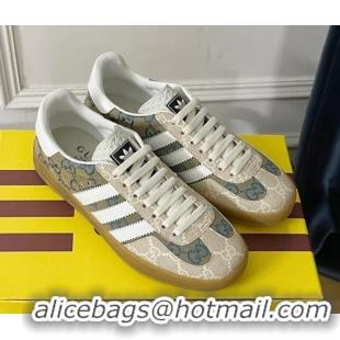 Stylish Gucci x Adidas Gazelle GG Canvas Sneakers Grey 021364