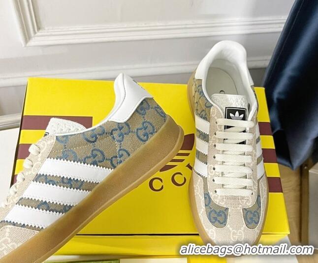 Stylish Gucci x Adidas Gazelle GG Canvas Sneakers Grey 021364