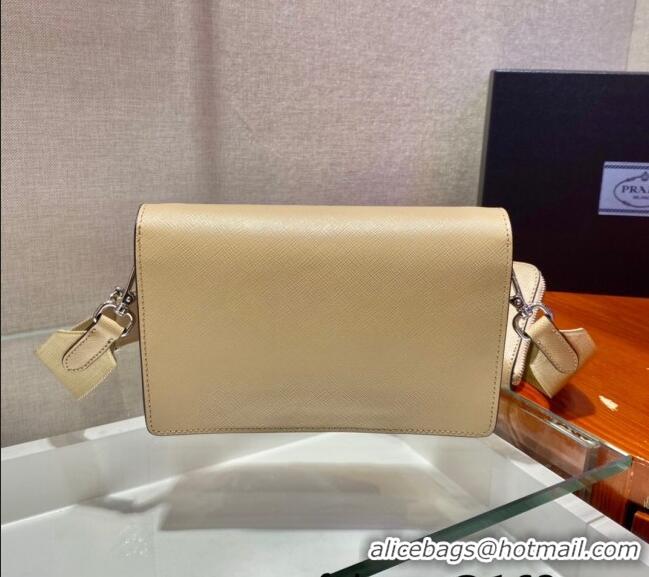 Top Grade Prada Saffiano Leather Mini Envelope Bag 1BP020 Beige 2021