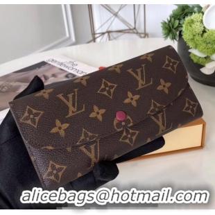 Super Quality Louis Vuitton Monogram Canvas Emilie Wallet M60697 Fuchsia 2022