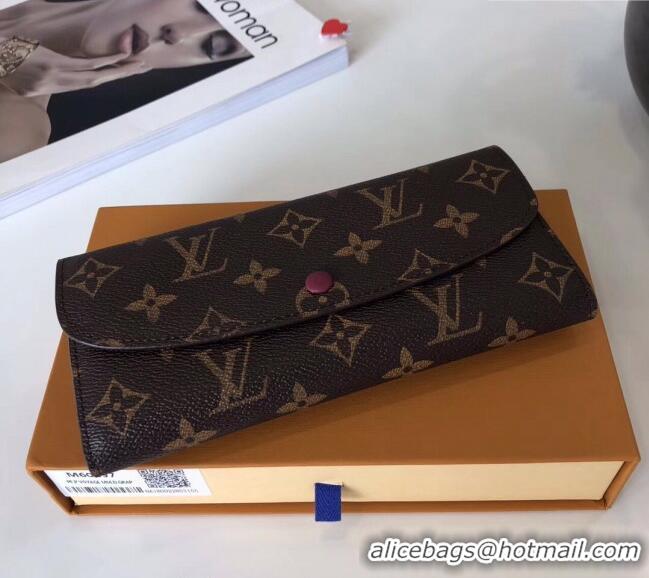 Super Quality Louis Vuitton Monogram Canvas Emilie Wallet M60697 Fuchsia 2022