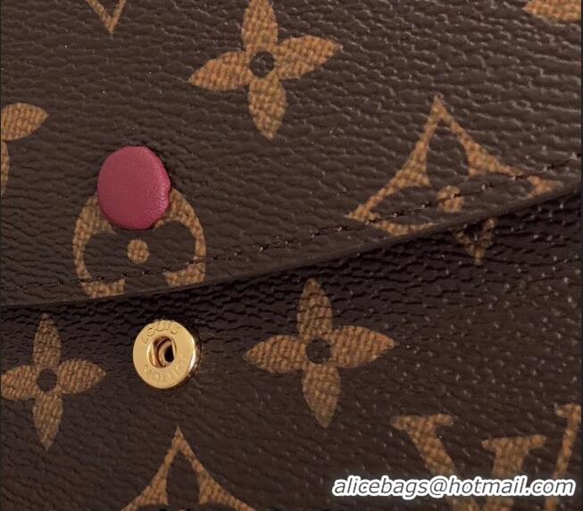 Super Quality Louis Vuitton Monogram Canvas Emilie Wallet M60697 Fuchsia 2022