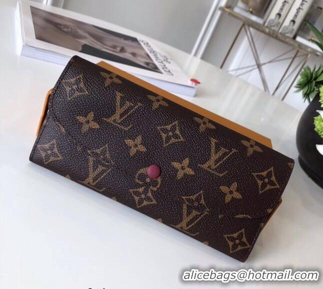 Super Quality Louis Vuitton Monogram Canvas Emilie Wallet M60697 Fuchsia 2022