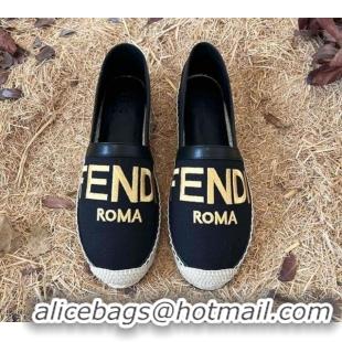 Discount Fendi Espadrilles Black/Gold 128461 