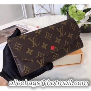 Reasonable Price Louis Vuitton Monogram Canvas Emilie Wallet M60697 Red 2022