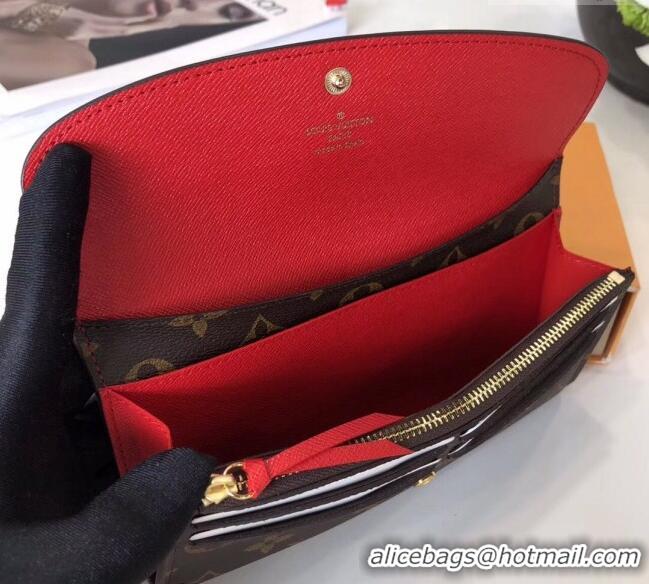 Reasonable Price Louis Vuitton Monogram Canvas Emilie Wallet M60697 Red 2022