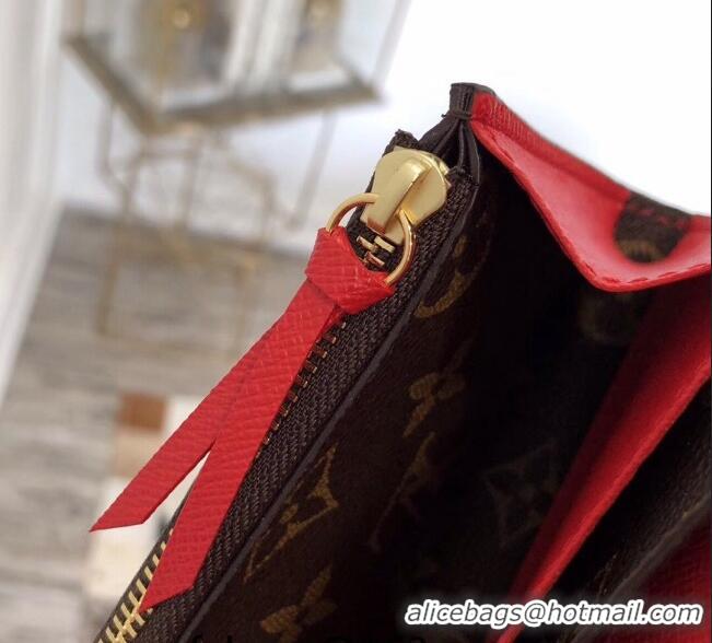 Reasonable Price Louis Vuitton Monogram Canvas Emilie Wallet M60697 Red 2022