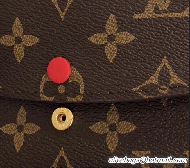 Reasonable Price Louis Vuitton Monogram Canvas Emilie Wallet M60697 Red 2022