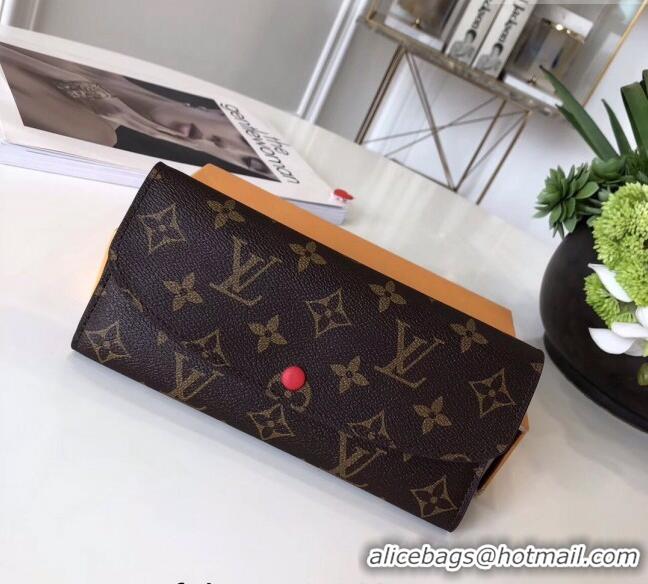 Reasonable Price Louis Vuitton Monogram Canvas Emilie Wallet M60697 Red 2022