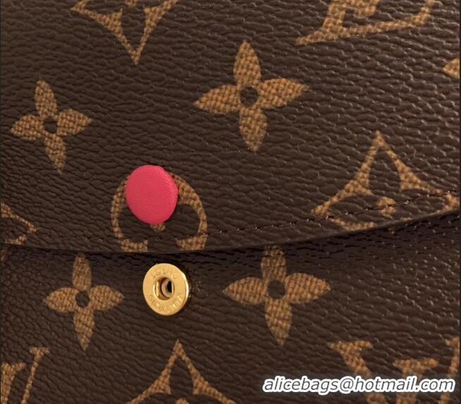 Free Shipping Louis Vuitton Monogram Canvas Emilie Wallet M60697 Dark Pink 2022