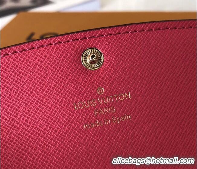 Free Shipping Louis Vuitton Monogram Canvas Emilie Wallet M60697 Dark Pink 2022