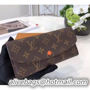 Good Product Louis Vuitton Monogram Canvas Emilie Wallet M60697 Orange 2022