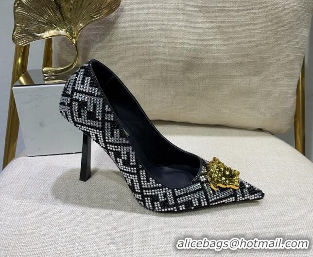 Unique Style Versace x Fendi Fendace Medusa Crystals High Heel Pumps 10.5cm Silver/Black 122604